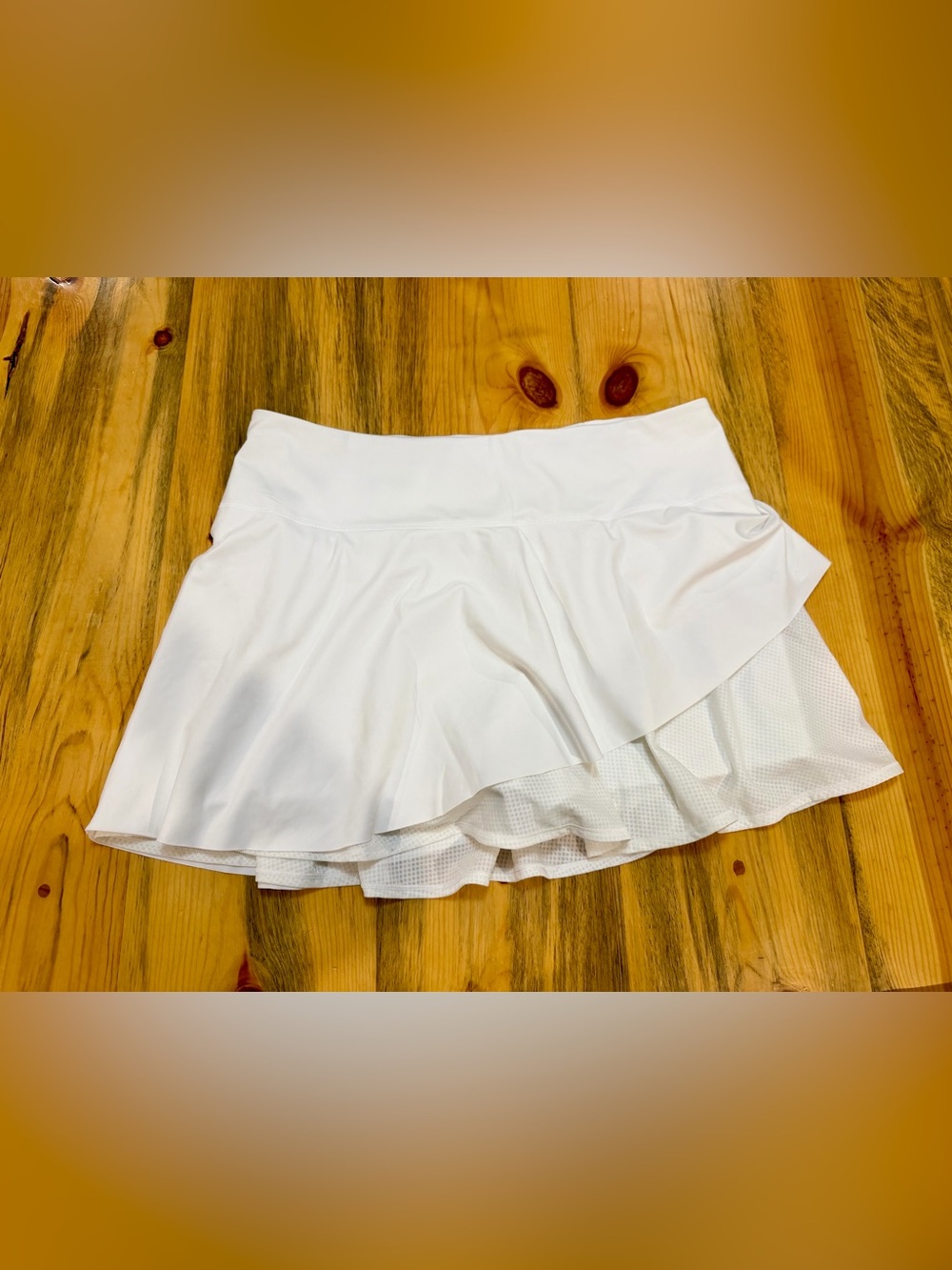 Athleta White Asymmetrical Layered Tennis Skort